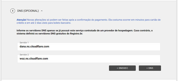 woocommerce registrar domínio alterar dns domínio
