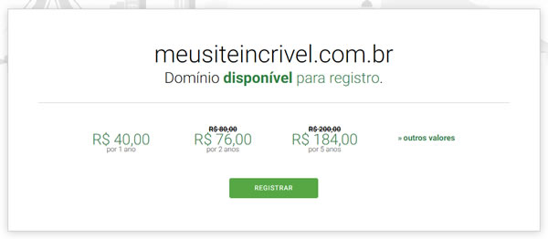 woocommerce registrar domínio botão registrar