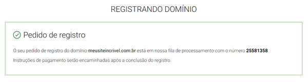 woocommerce registrar domínio confirmação de registro