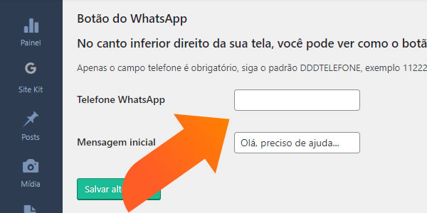 WooCommerce WhatsApp telefone