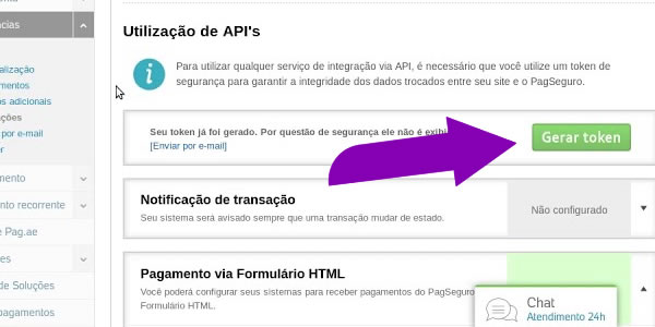 Configurar Pagamento PagSeguro: Como Gerar Token