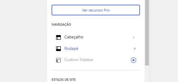 Customizar Rodapé