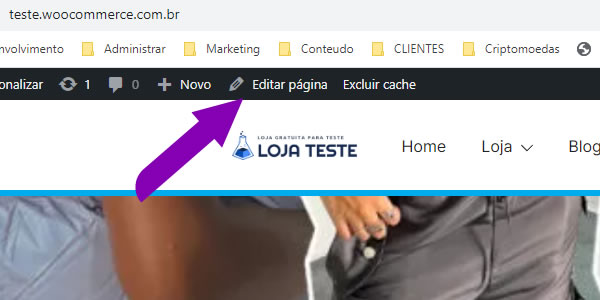 woocommerce bloco destaque editar pagina