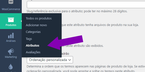 Variações definir cor de estampa